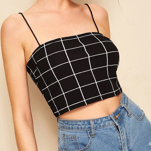 Gibiu Tops - Grid Crop top
